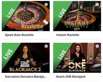 starcasino table games